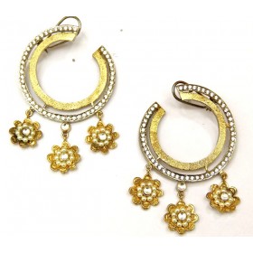 Two Tone Sterling Silver Designer Earrings